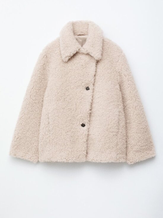 & Other Stories Jackets & Blazers - &Other Stories Wool-Blend Shearling-Fur Teddy Jacket Size Small